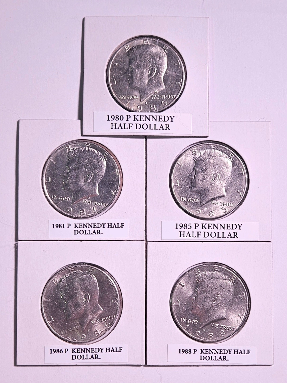 5 Kennedy Half Dollars